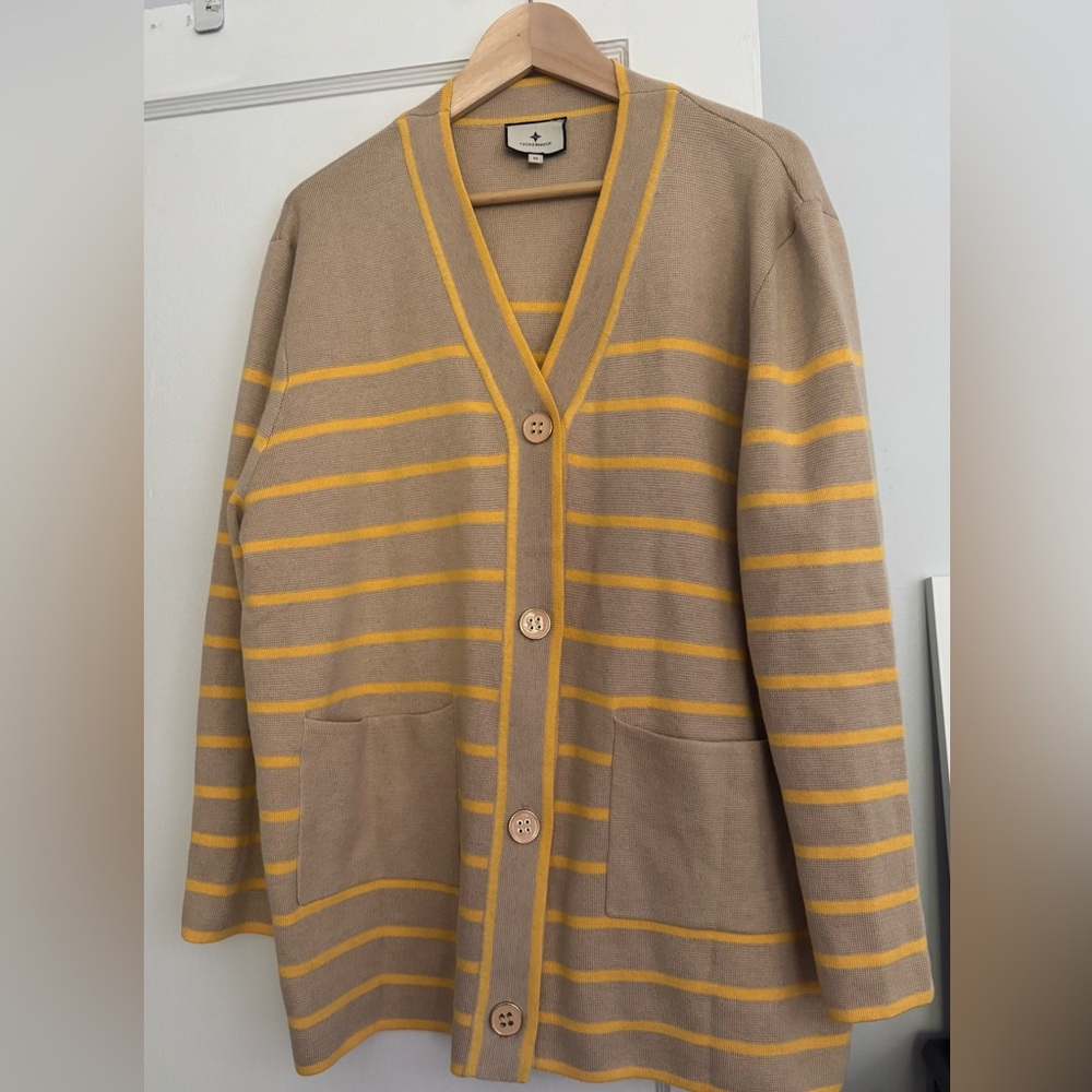 Tuckernuck Tan and Yellow Knit Sweater